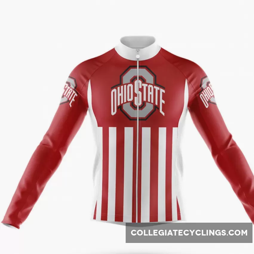 Ohio State University USA Long Sleeve Cycling Jersey Only
