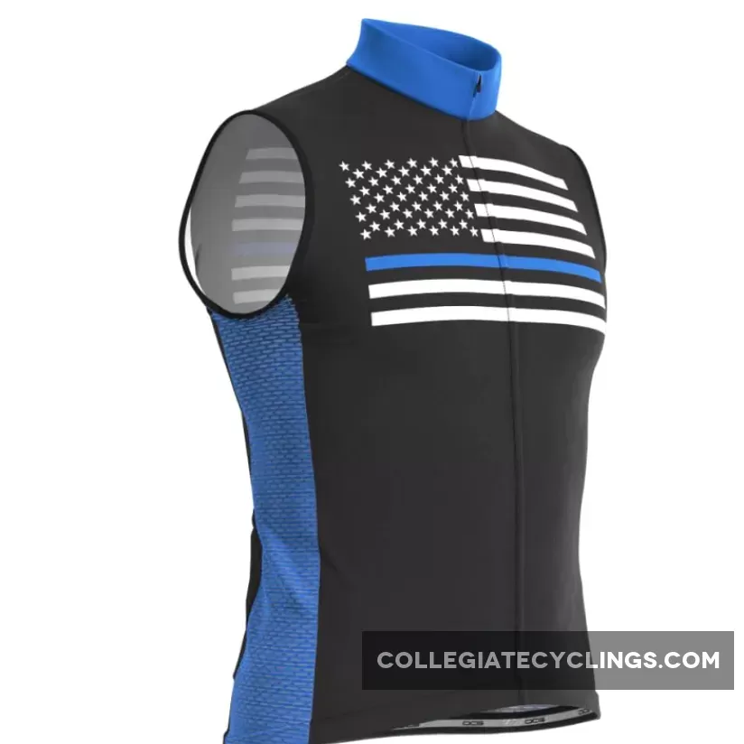 Men's Blue American Flag Sleeveless Cycling Jersey / sleeveless cycling jersey men