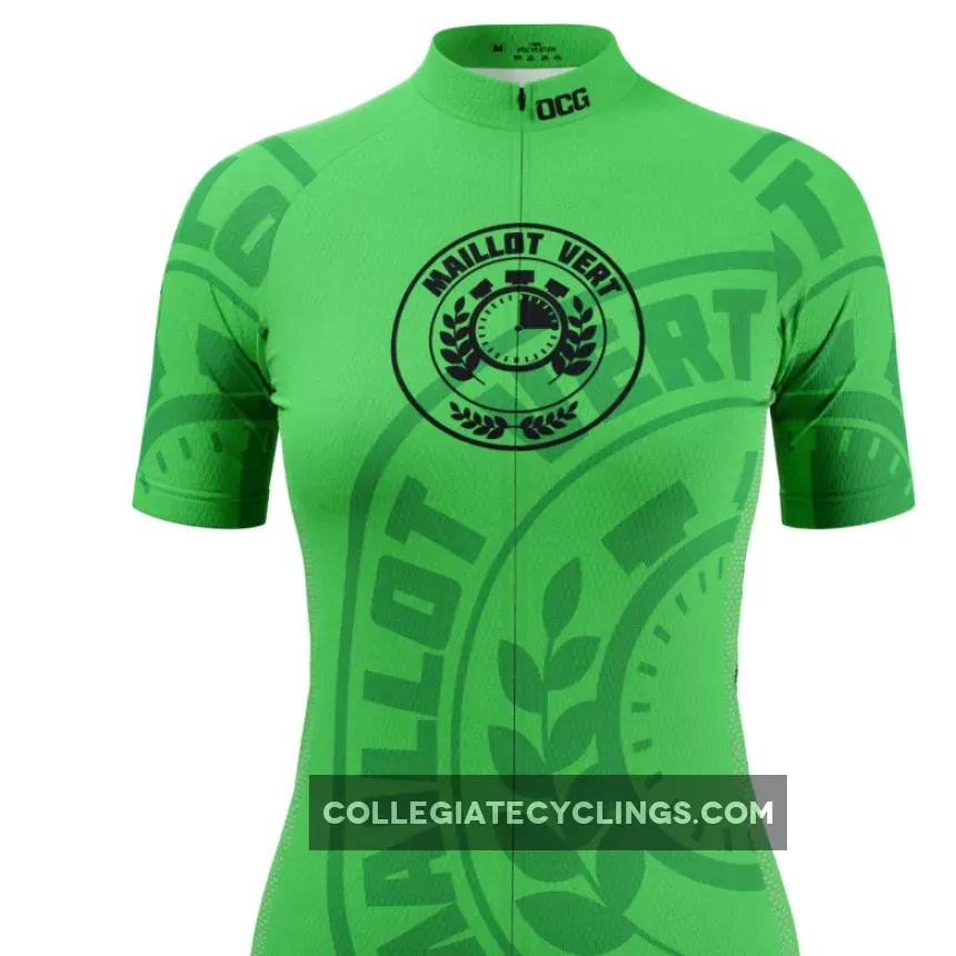 Women's Green Sprinters Maillot Vert Short Sleeve Cycling Jersey