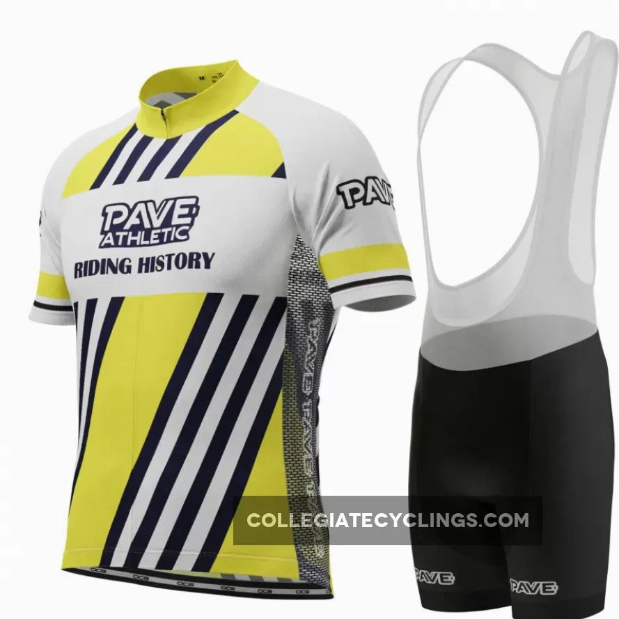 PAVE Athletic Retro Auto Yellow Short Sleeve Cycling Kit Discount