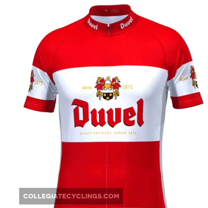 Red Cycling Jersey Men's Red Duvel Short Sleeve Cycling Jersey