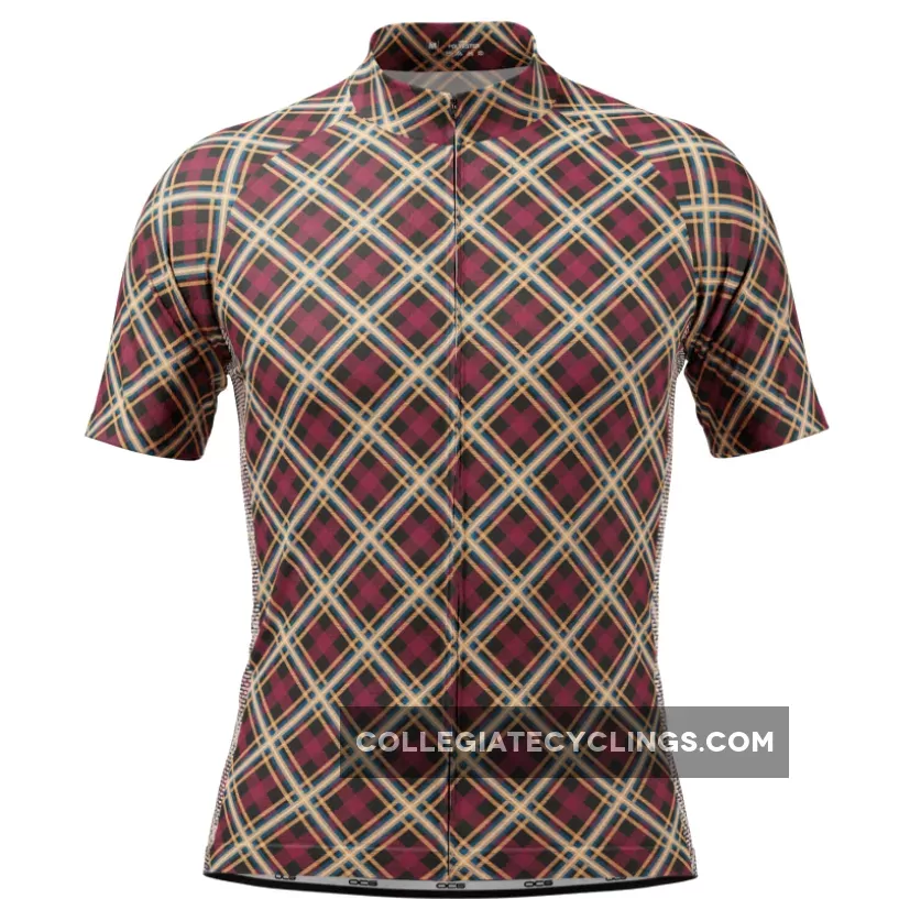 Men's Red Plaid Checkered Shirt Cycling Jersey - mens red checkered shirt