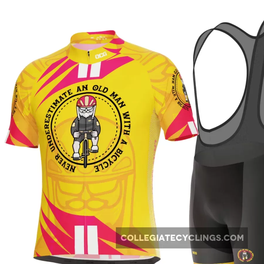 Men's Never Underestimate Old Man Bicycle Short Sleeve Cycling Kit