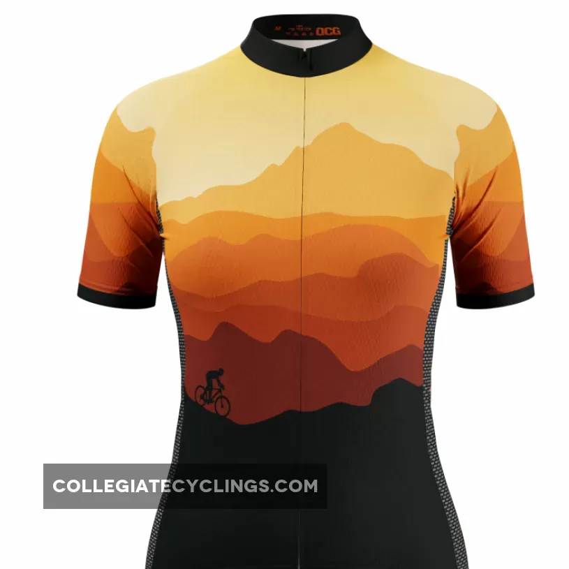 Women's Ride Free Sunset Short Sleeve Cycling Jersey For Sale