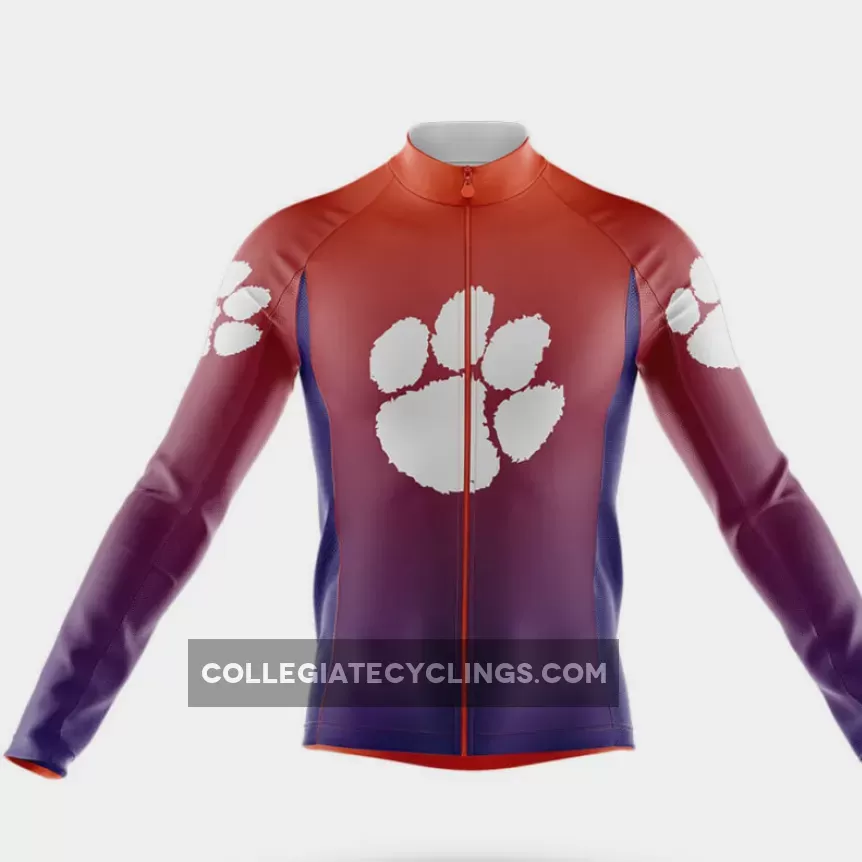 Clemson Tigers Gradient Long Sleeve Cycling Jersey
