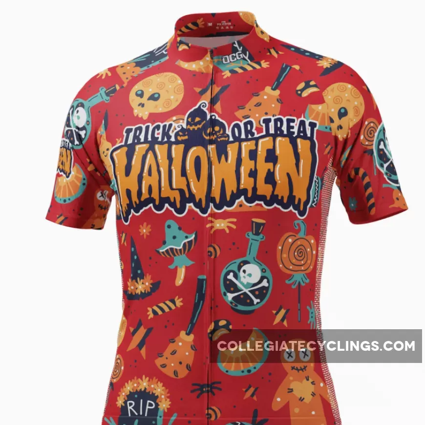 Men's Halloween Trick Or Treat Short Sleeve Cycling Jersey Discount