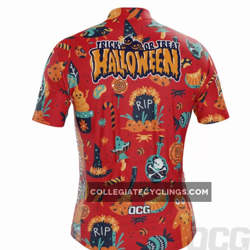 Men's Halloween Trick Or Treat Short Sleeve Cycling Jersey Discount