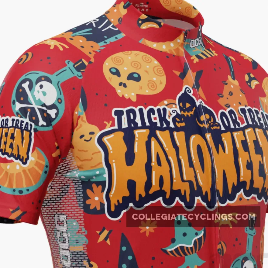 Men's Halloween Trick Or Treat Short Sleeve Cycling Jersey Discount