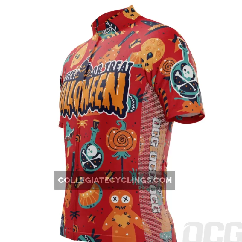 Men's Halloween Trick Or Treat Short Sleeve Cycling Jersey Discount