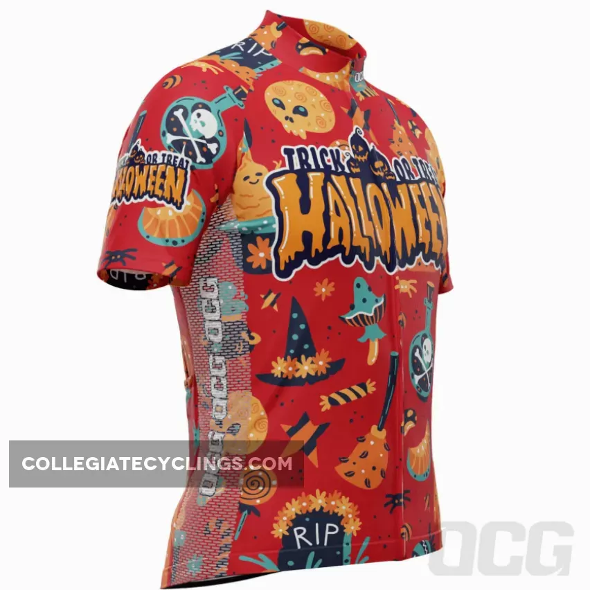 Men's Halloween Trick Or Treat Short Sleeve Cycling Jersey Discount