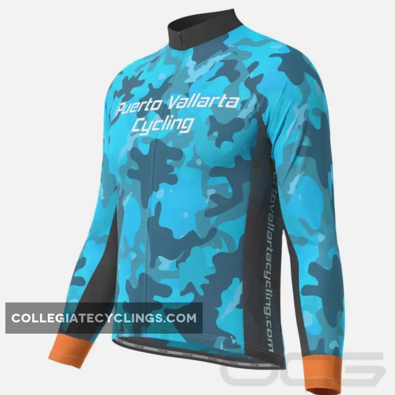 Camo Cycling Jersey - Men's Puerto Vallarta Camo Long Sleeve Cycling Jersey