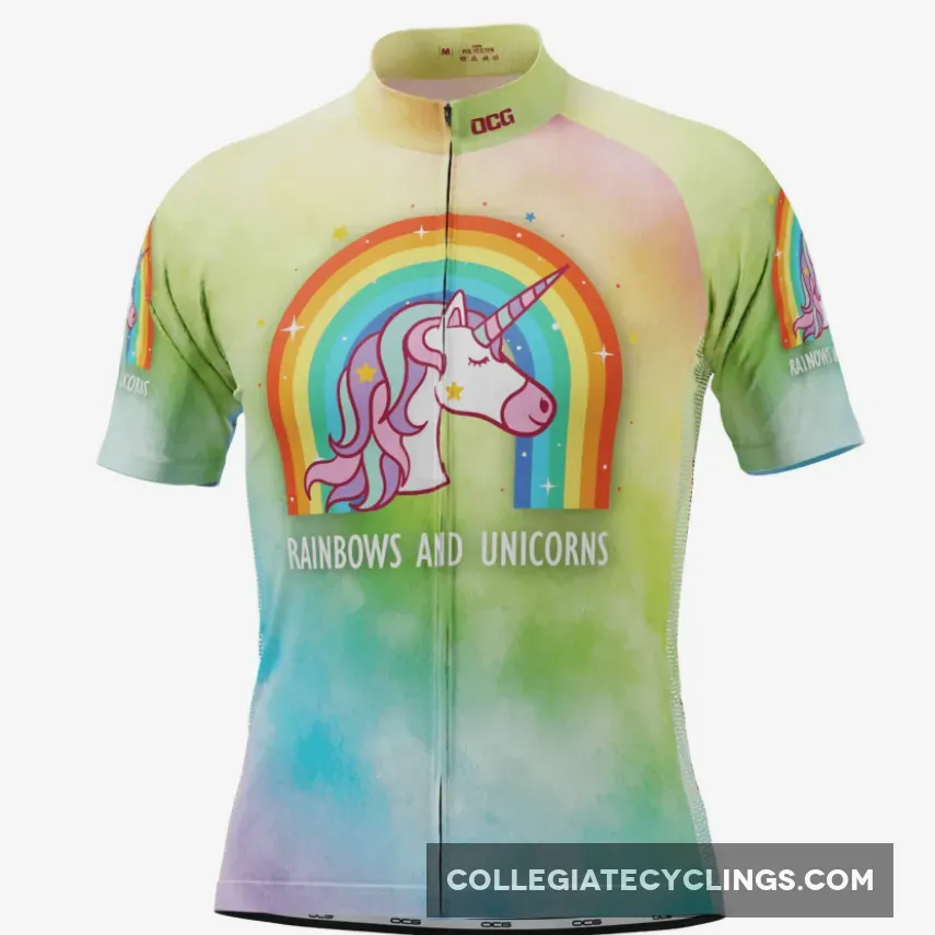 Rainbows Mens Men's Rainbows and Unicorns Short Sleeve Cycling Jersey