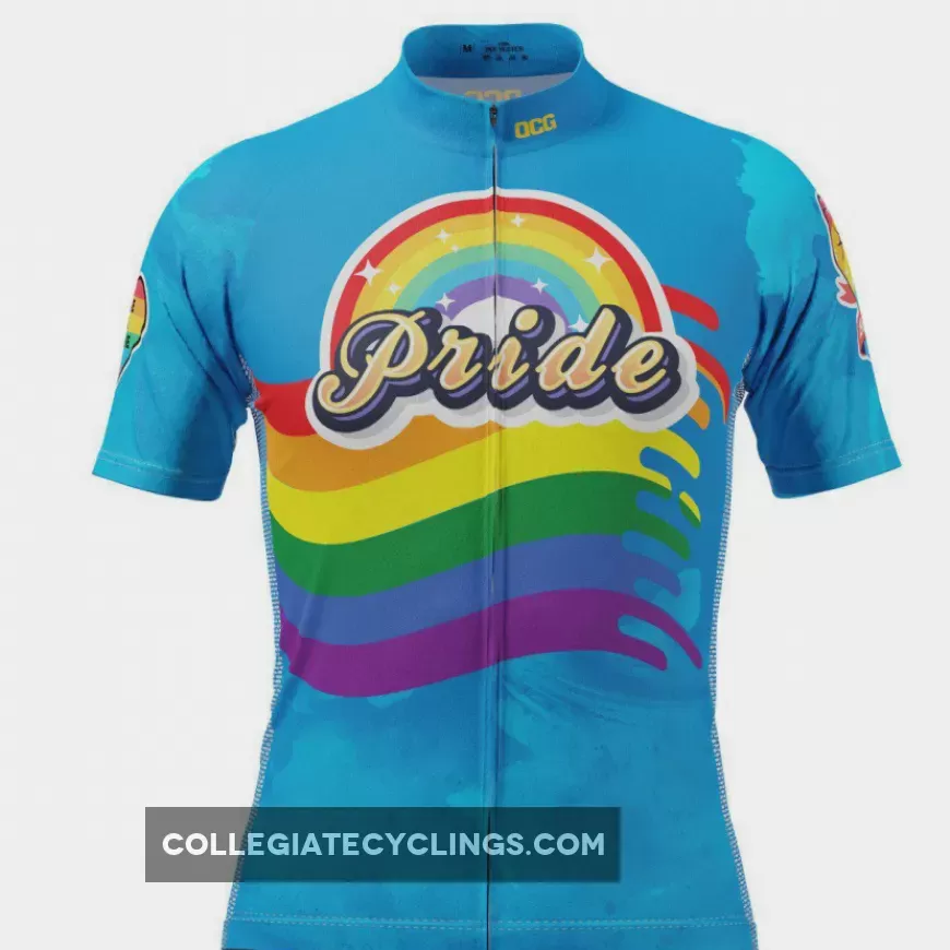Men's LGBT Pride Rainbow Flag Short Sleeve Cycling Jersey / pride cycling