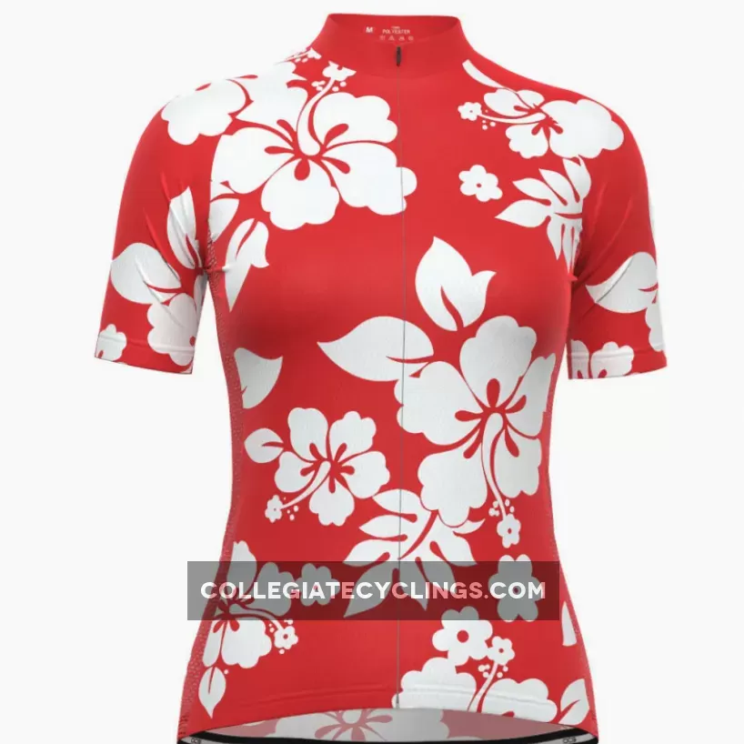 Women's Hawaiian Aloha Floral Short Sleeve Cycling Jersey New Releases