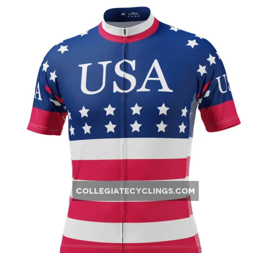 Men's American Stars and Stripes Short Sleeve Cycling Jersey - stars and stripes men's shorts