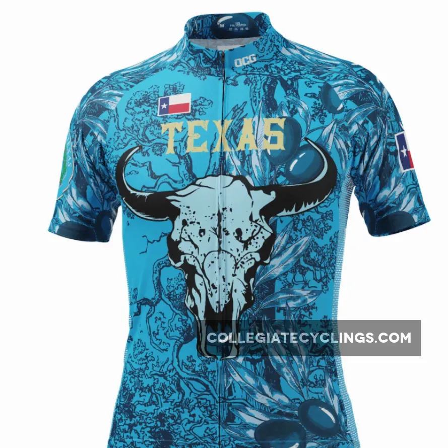 Texas Longhorn Jersey Men's Texas Longhorn Short Sleeve Cycling Jersey