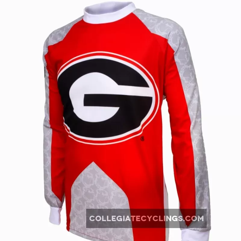 NCAA UGA University of Georgia Bulldogs Mountain Long Sleeve MTB Bike Cycling Jerseys