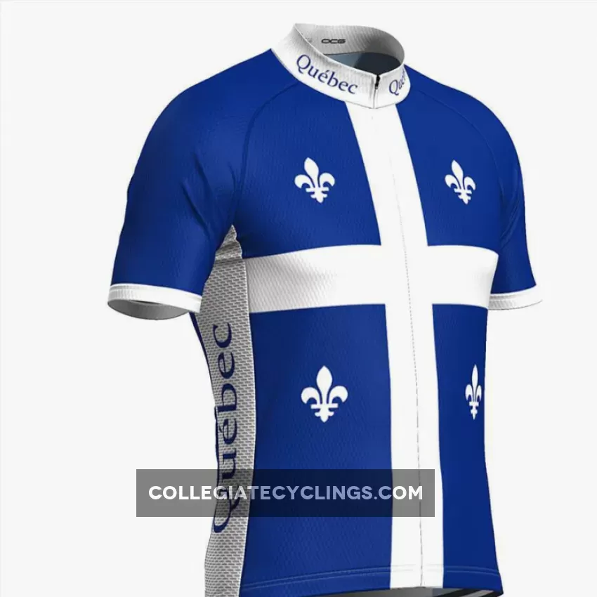 Men's Quebec Flag Short Sleeve Cycling Jersey, short quebec