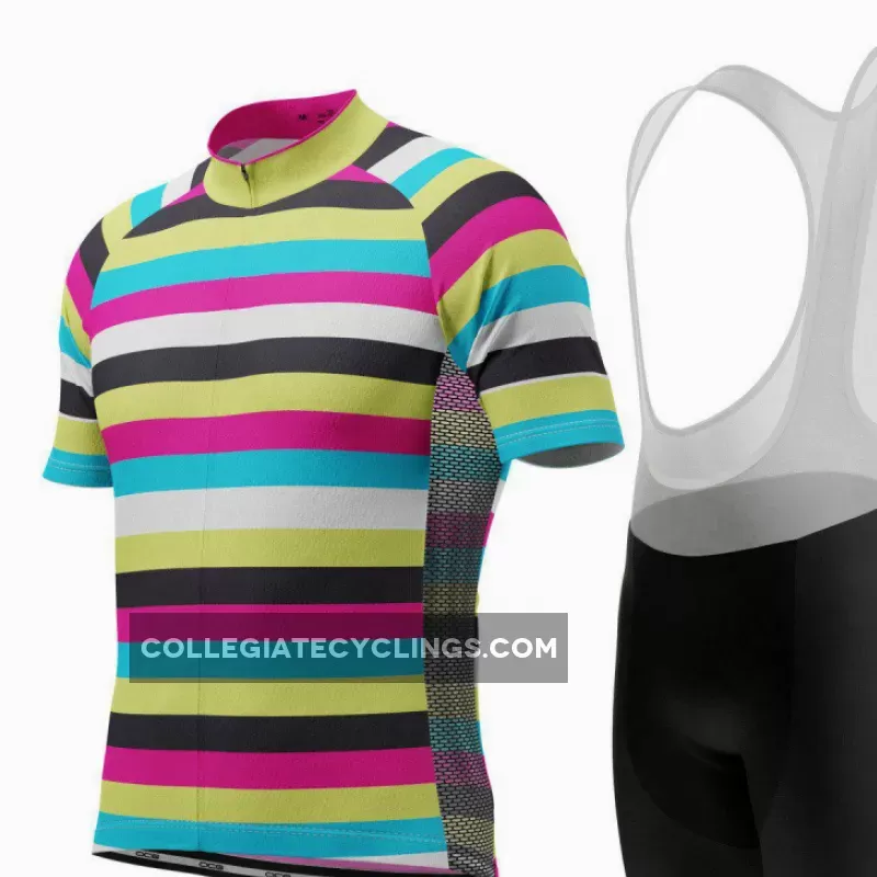 Men's Rainbow Stripes Short Sleeve Cycling Kit For Sale