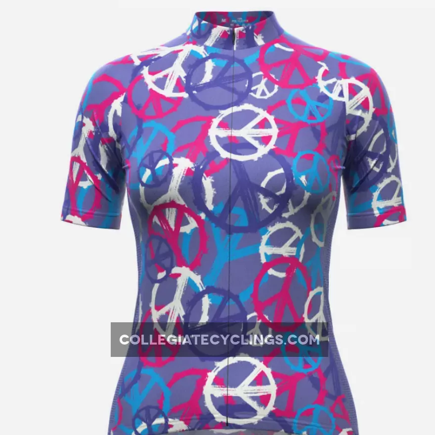 Women's Purple Peace Short Sleeve Cycling Jersey New Release