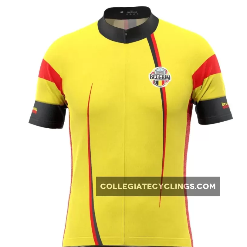 Men's Belgium Flag National Short Sleeve Cycling Jersey For Sale