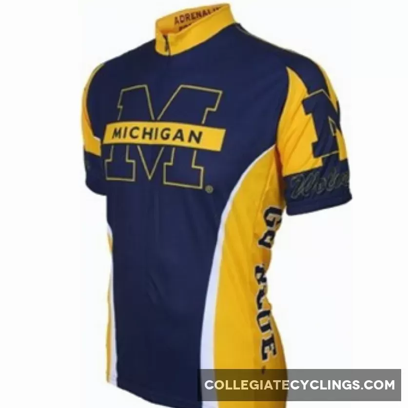 UM Umich University of Michigan Wolverines Cycling Short Sleeve Jersey